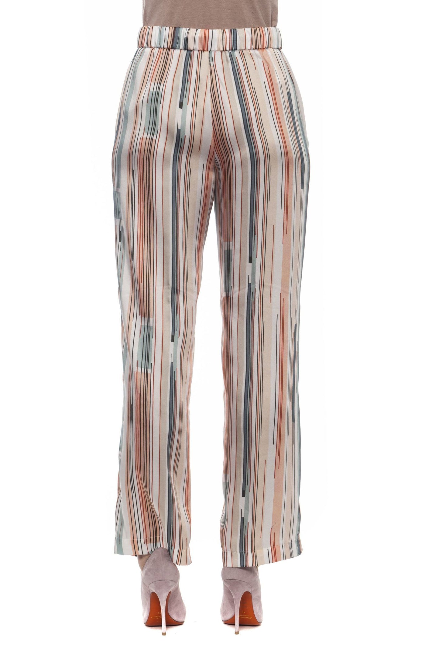 Elegant Palazzo Pants in Multicolor Gabardine
