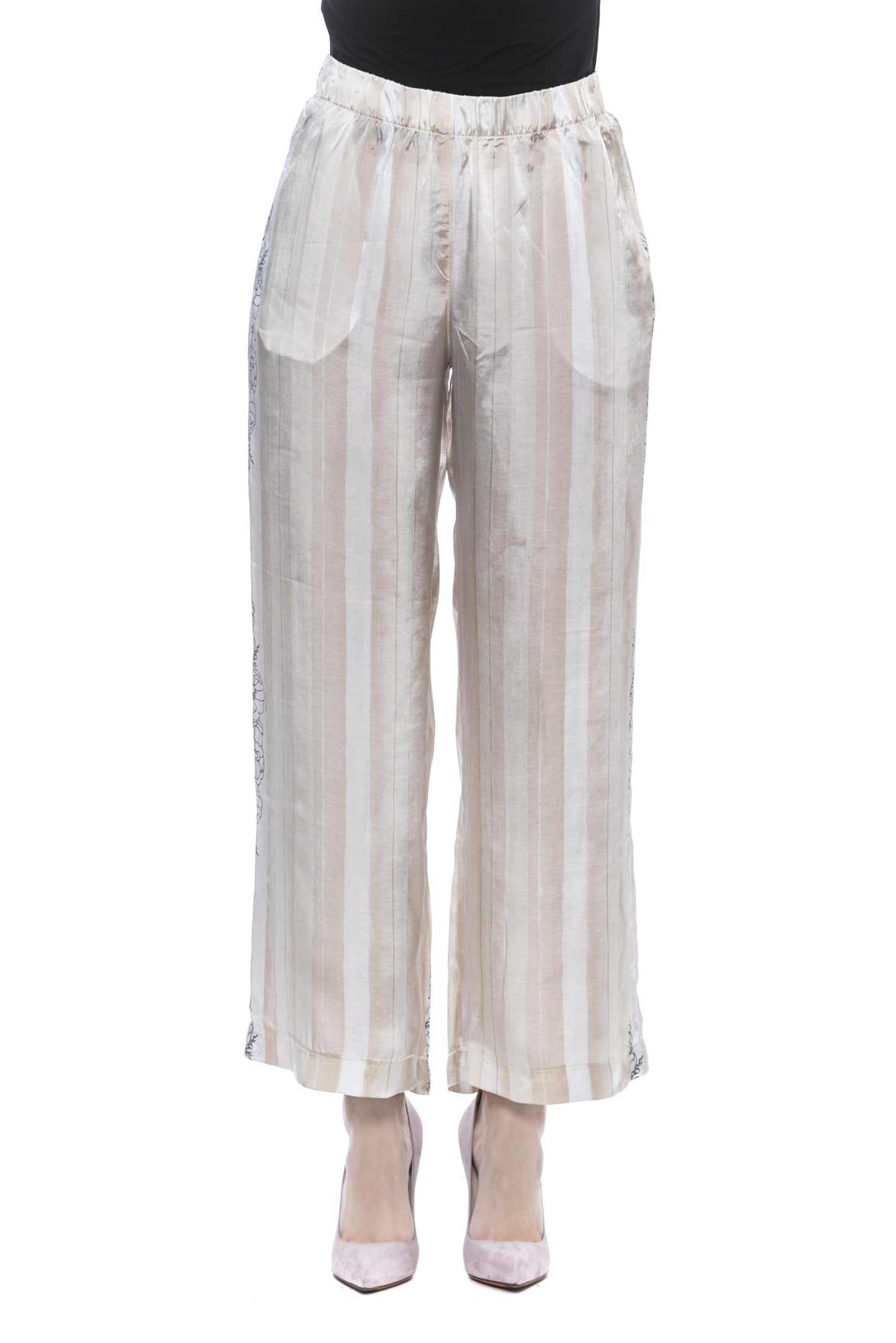 Chic Beige Palazzo Pants with High Waist