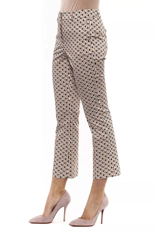 Chic Geometric Cotton Ankle Trousers