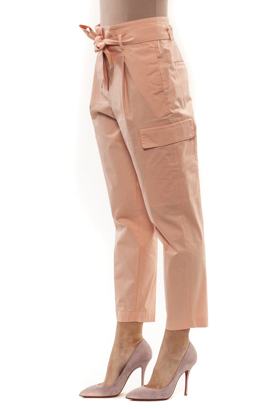 Pastel Pink High Waisted Cotton Trousers