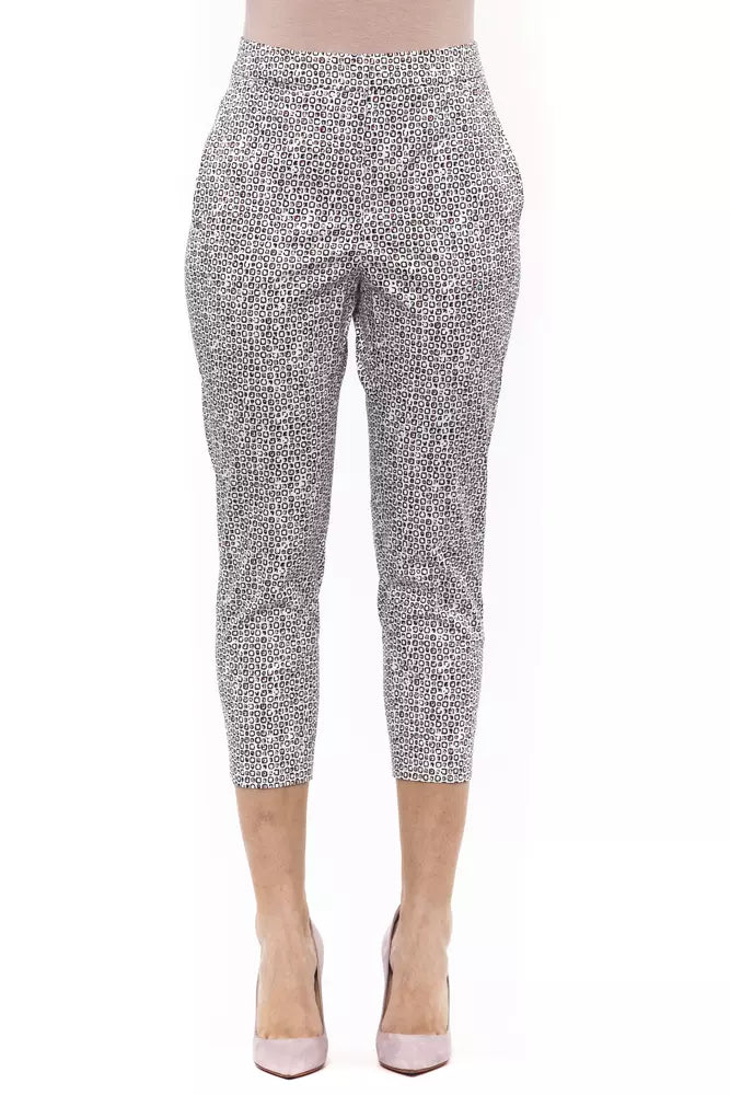 Chic Adherent White Ankle Trousers
