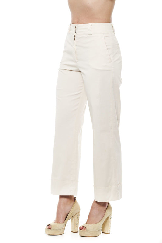 Chic Beige High-Waist Palazzo Trousers