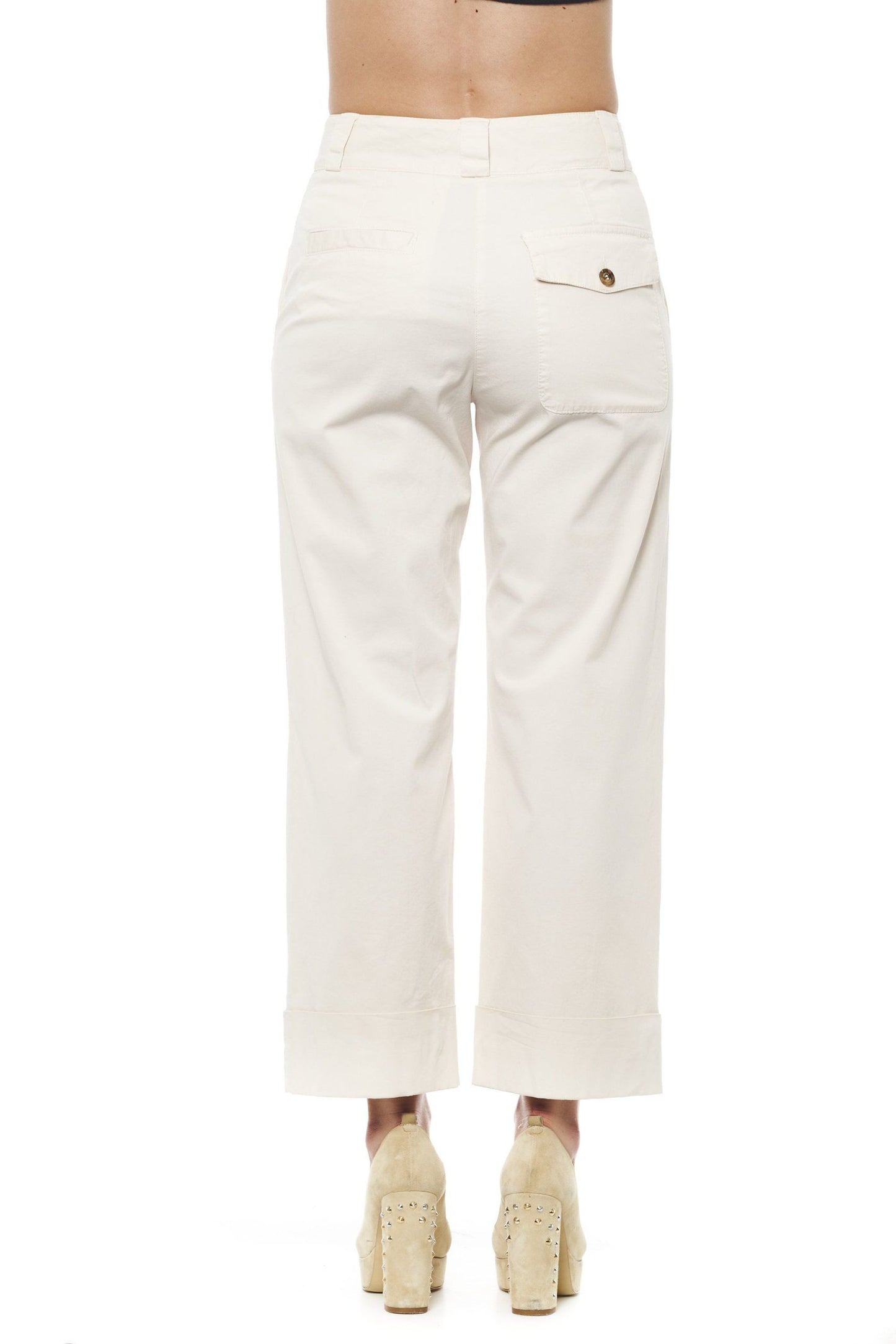 Chic Beige High-Waist Palazzo Trousers