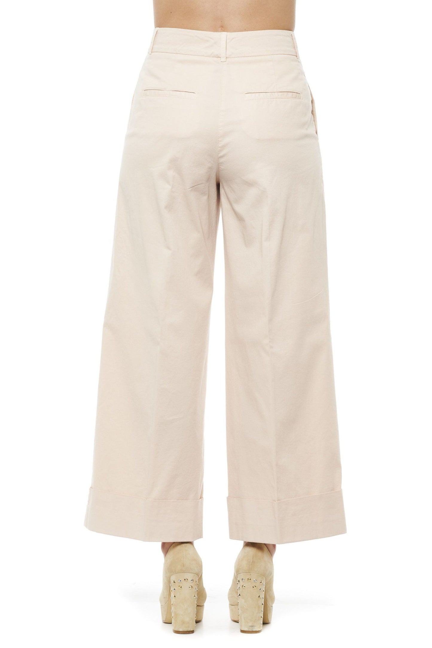 Elegant High-Waist Palazzo Pants in Beige