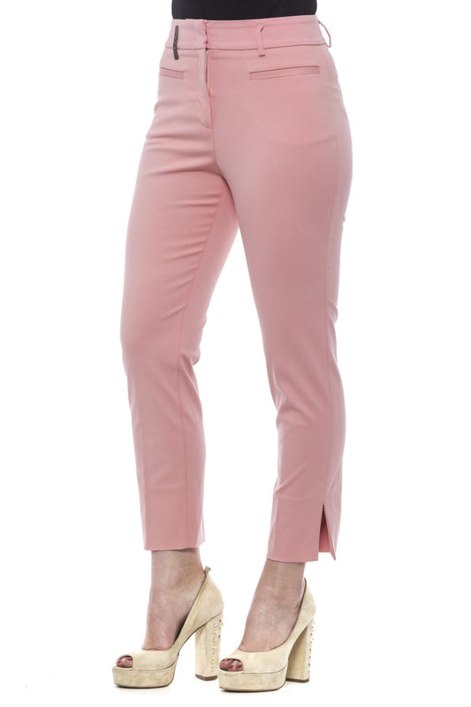 Chic Pink Slim Fit Cigarette Trousers