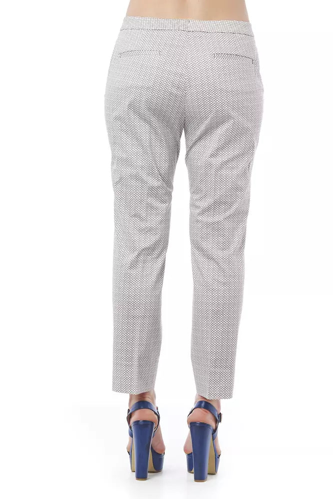 Elegant Geometric Print Straight Leg Trousers