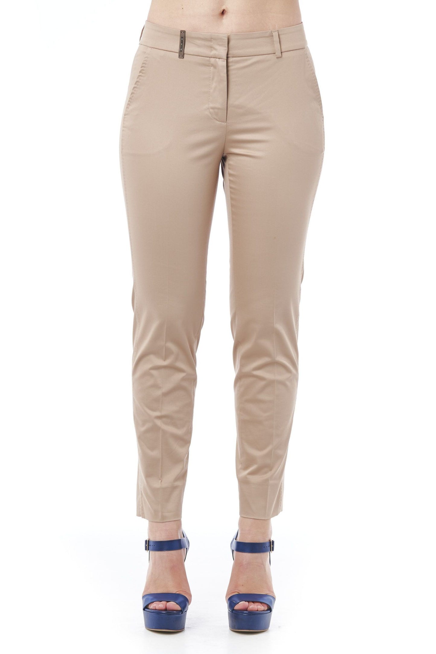 Chic Beige Straight-Leg Trousers