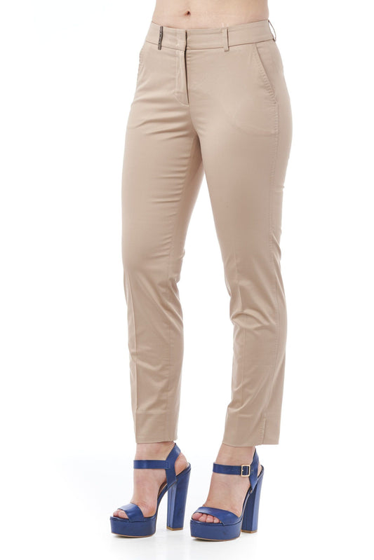 Chic Beige Straight-Leg Trousers