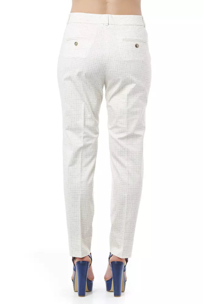 Chic Beige Straight-Leg Pants with Subtle Slits
