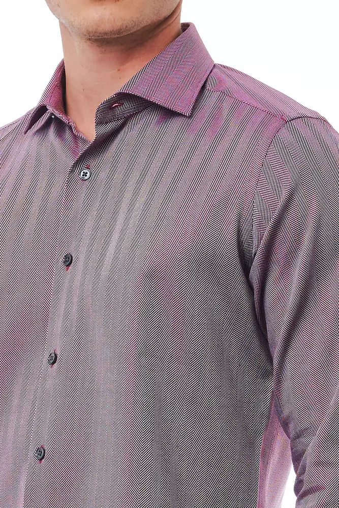 Burgundy Slim Fit French Collar Shirt