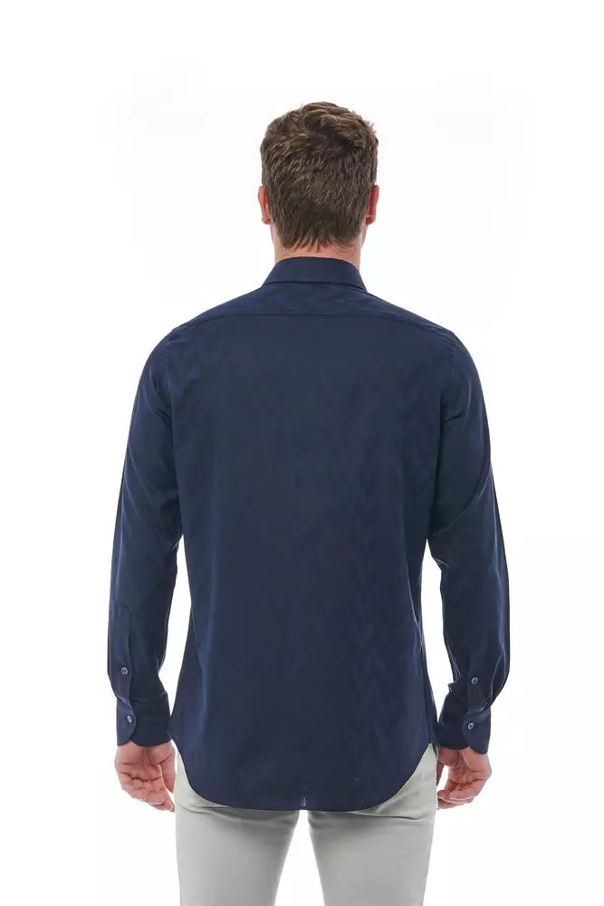 Elegant Italian Collar Cotton Shirt