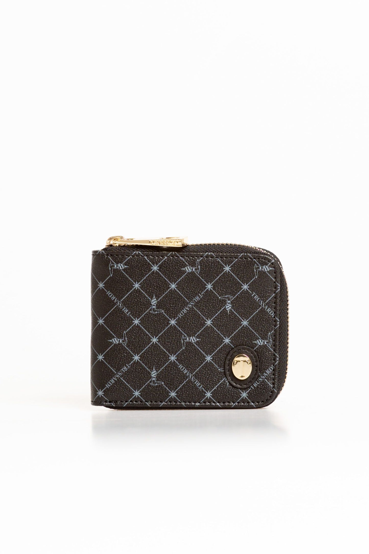 Retro Chic Leather Medium Wallet - Black