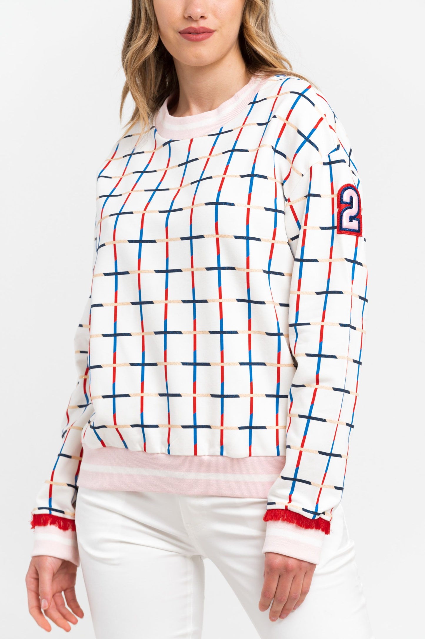 Elegant Oversized Striped Sweatshirt