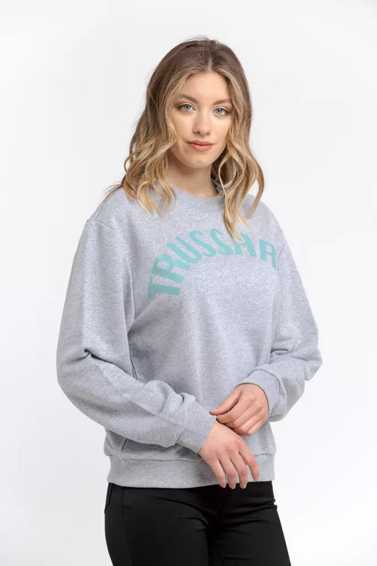 Oversized Round-neck Cotton Blend Sweatshirt