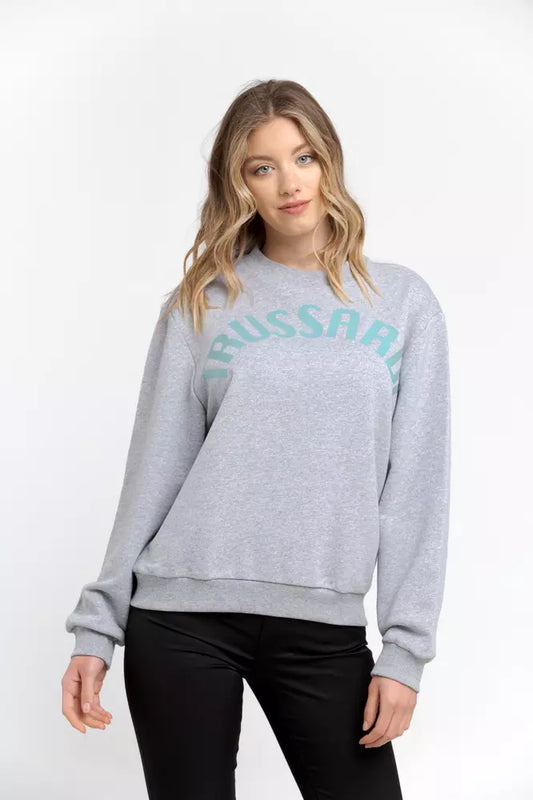 Oversized Round-neck Cotton Blend Sweatshirt