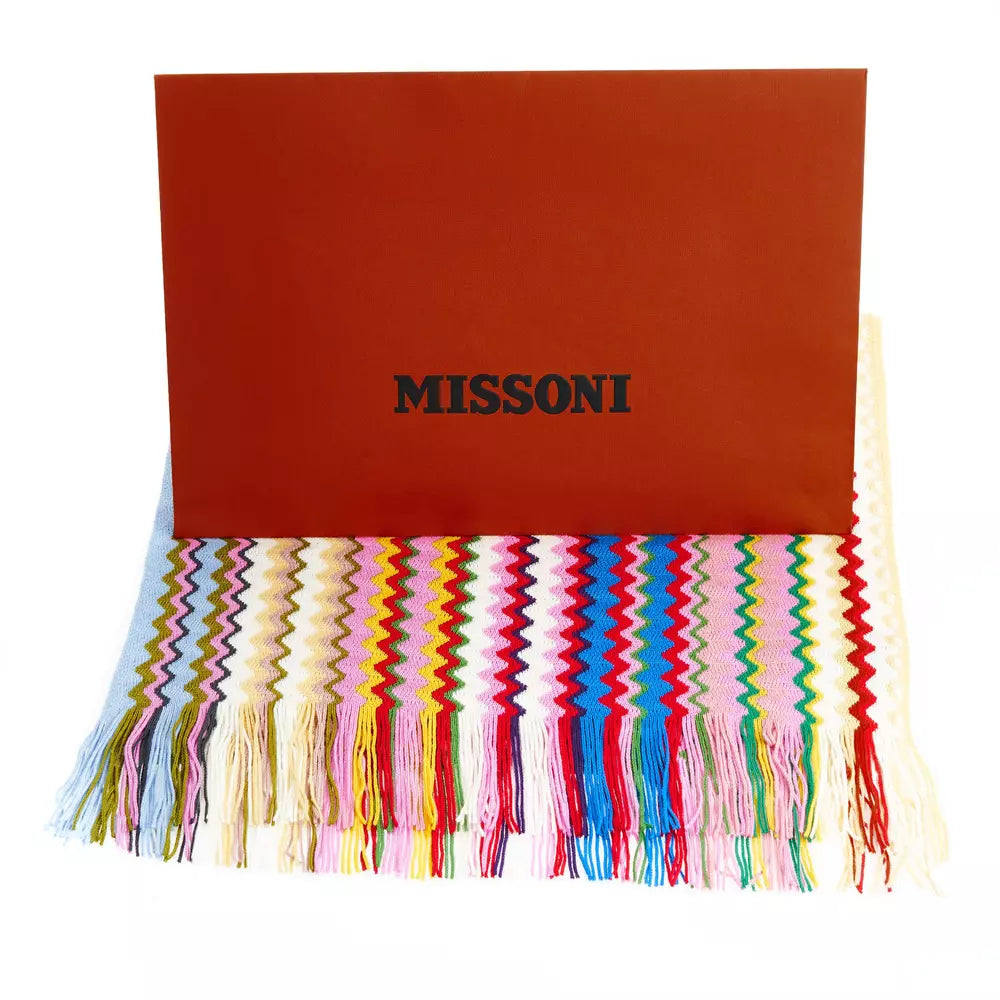 Geometric Pattern Fringed Scarf in Vibrant Hues