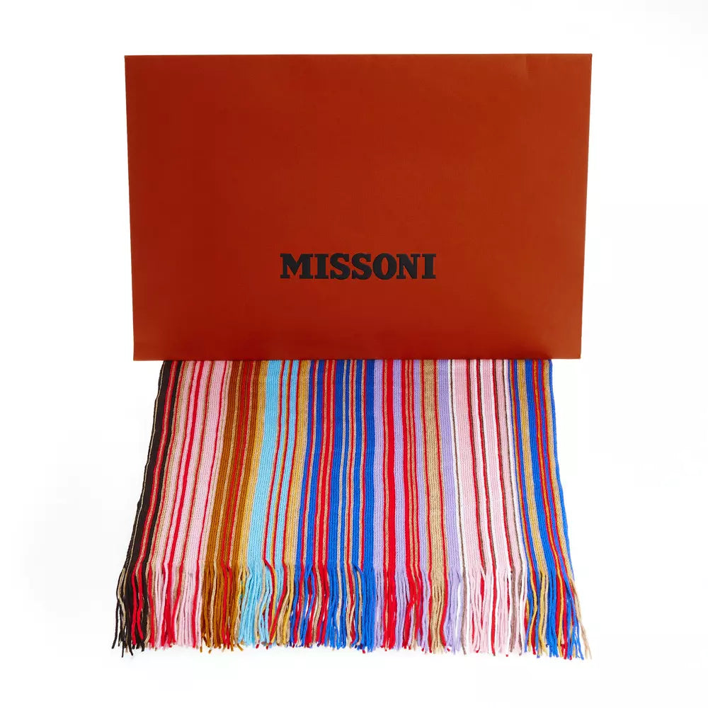 Geometric Pattern Fringed Scarf in Vivid Tones