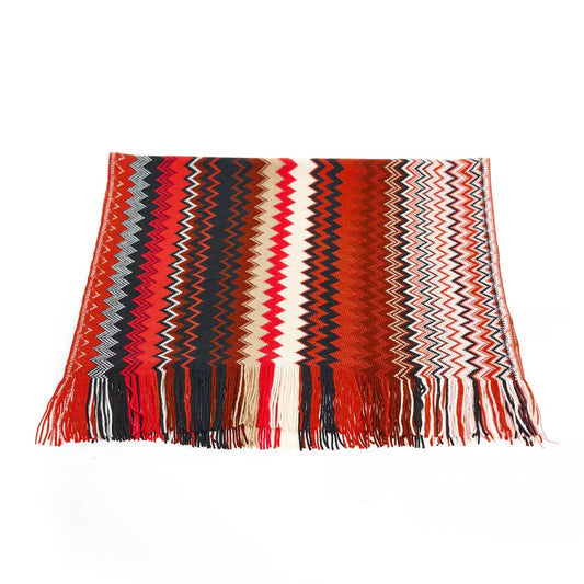 Geometric Fringe Scarf in Vivid Hues