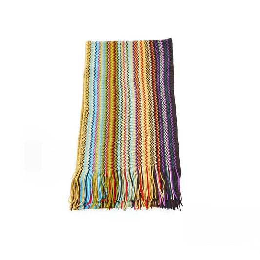 Geometric Pattern Luxe Fringed Scarf