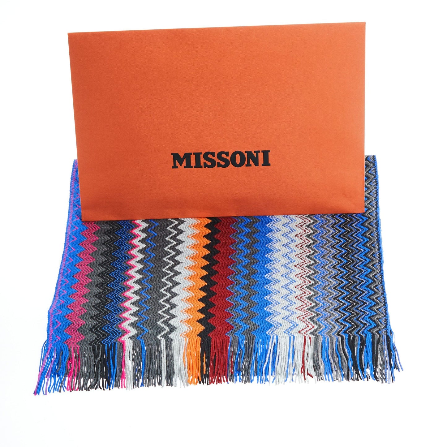 Geometric Patterned Fringed Scarf