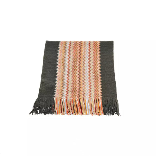Geometric Fringe Scarf in Vibrant Hues
