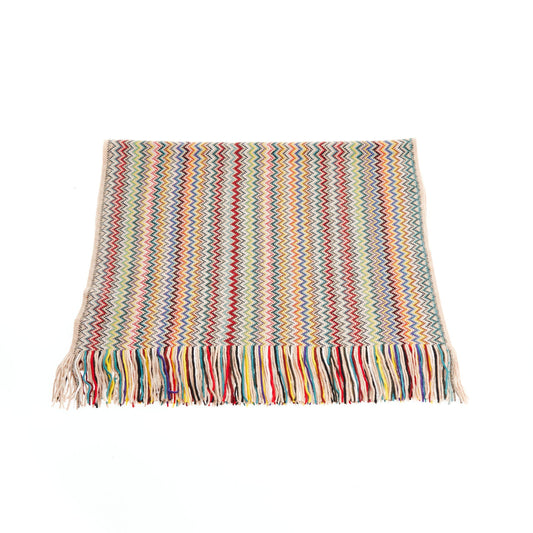 Geometric Fringed Scarf in Vivid Multicolor