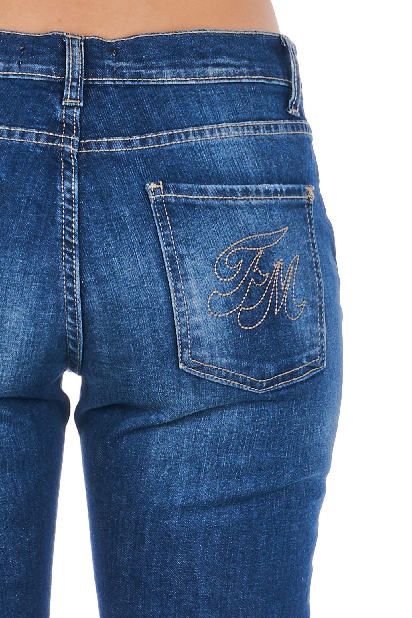 Chic Biker-Inspired Stretch Denim Jeans