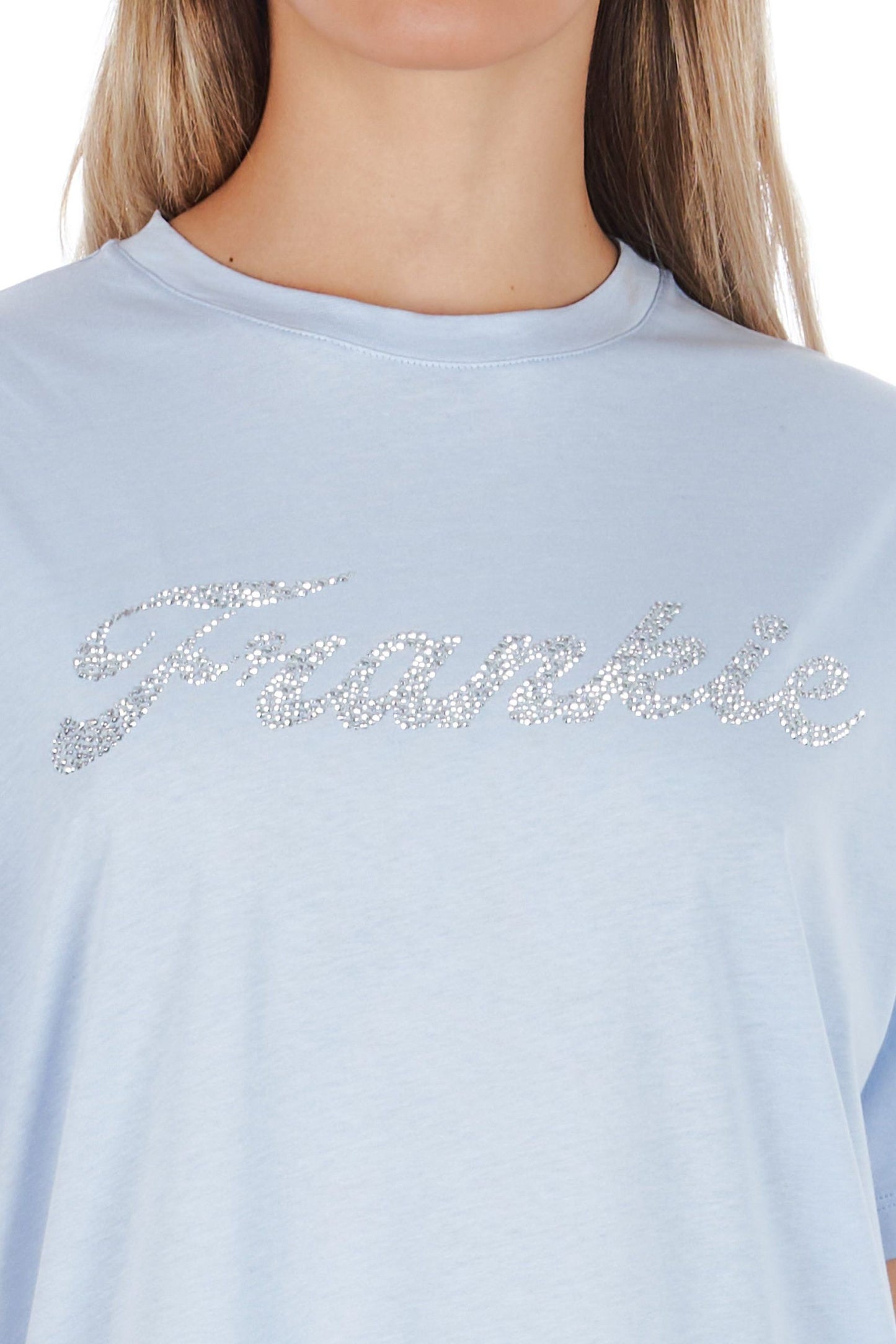 Chic Oversized Tee with Studded Fringe Detail