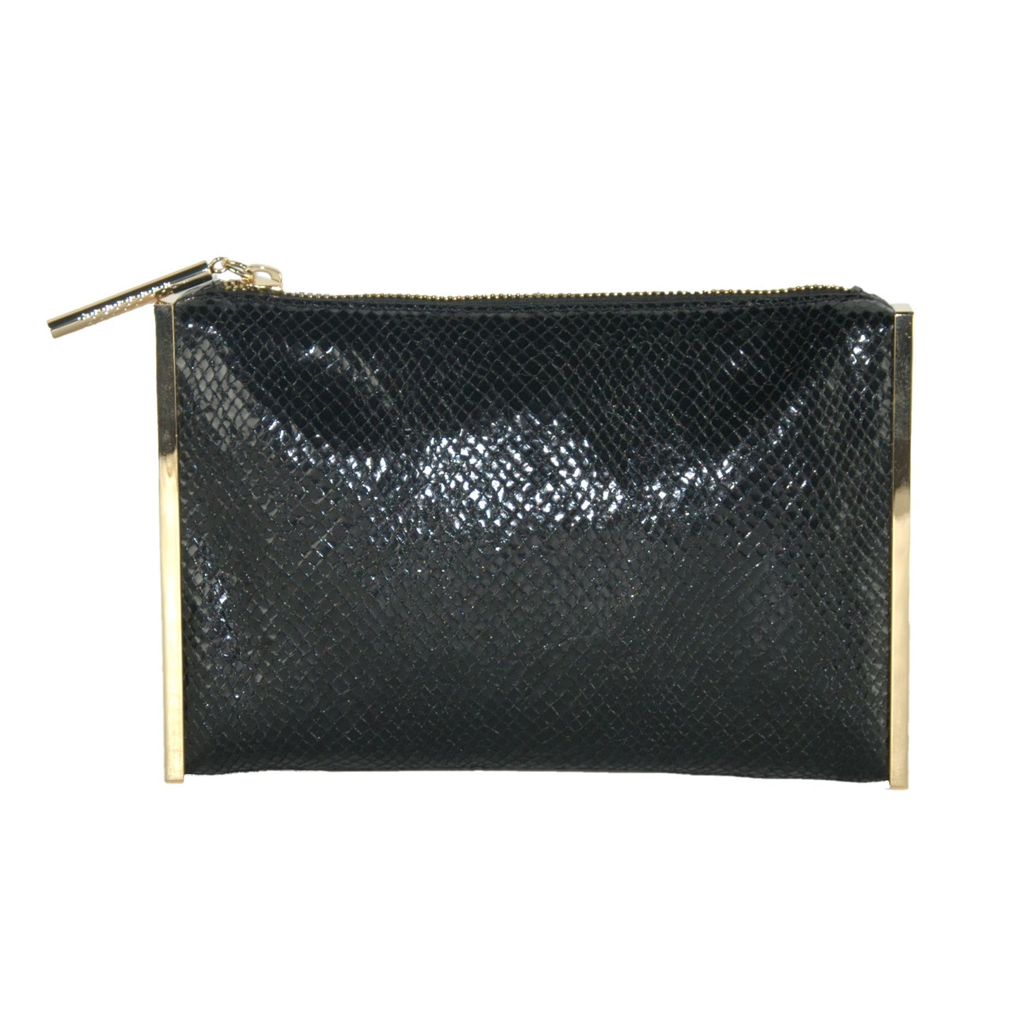 Cleo Chic Metal Black Clutch – Timeless Elegance