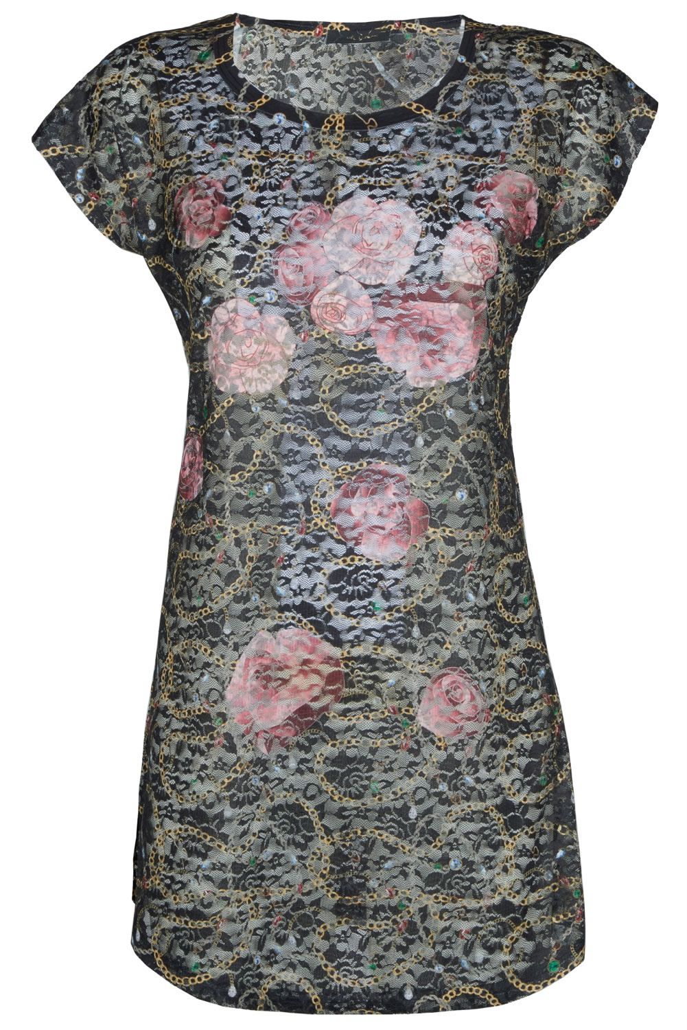 Chic Black Sublimation Print Dress