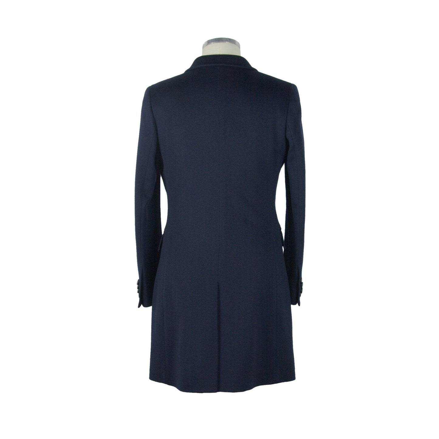 Elegant Italian Wool Coat in Lustrous Blue