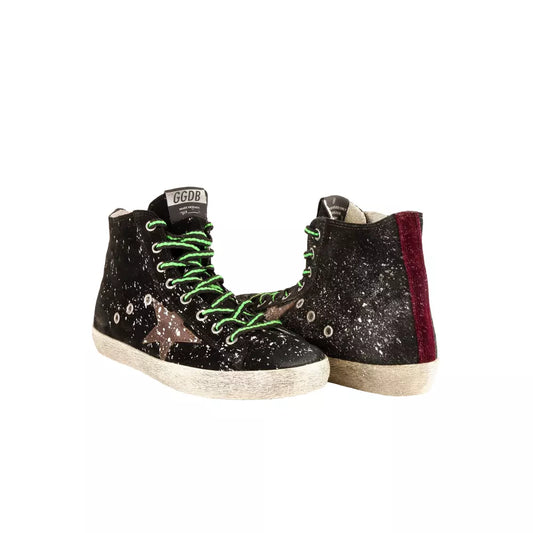 Splashed Paint Suede High-Top Sneakers