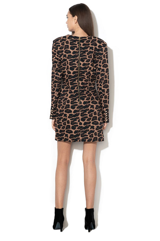 Chic Animal Print Blazer Dress