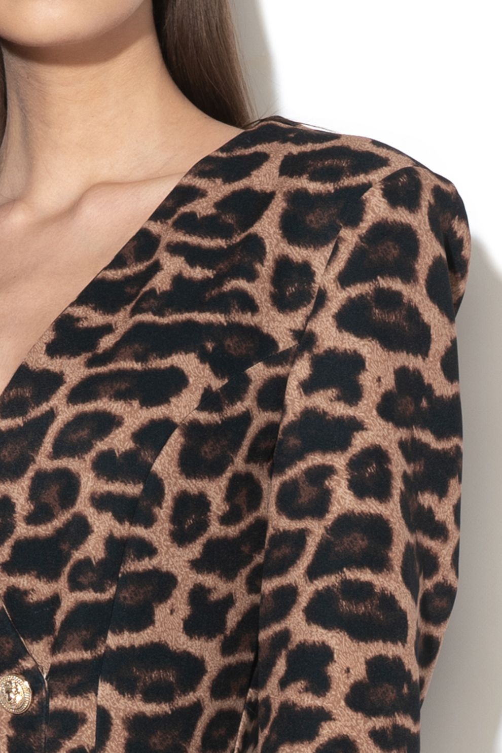 Chic Animal Print Blazer Dress