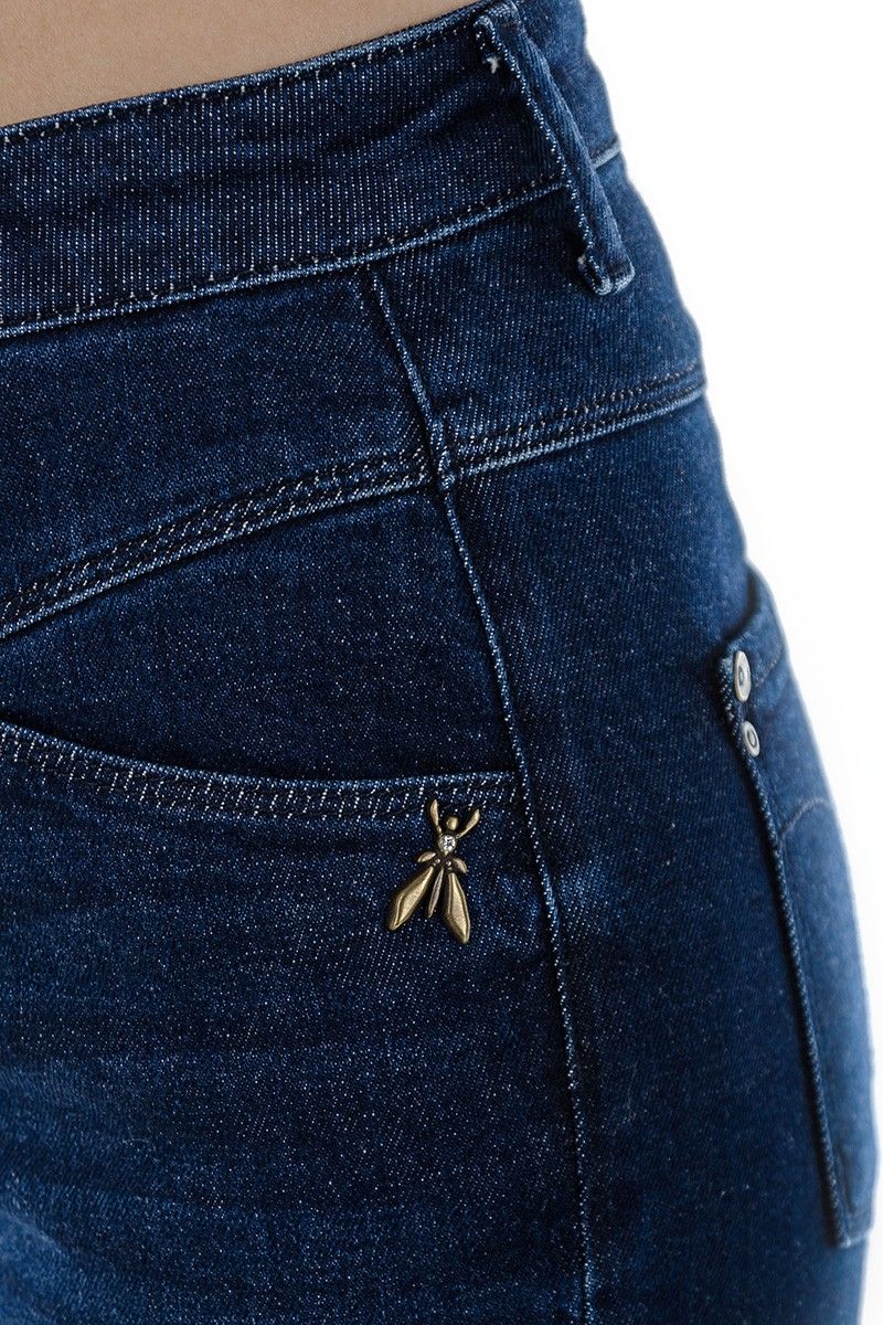 High-Waisted Slim Fit Blue Jeans