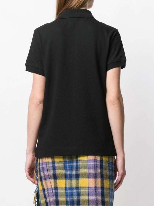 Glitter Heart Logo Cotton Blend Polo Top