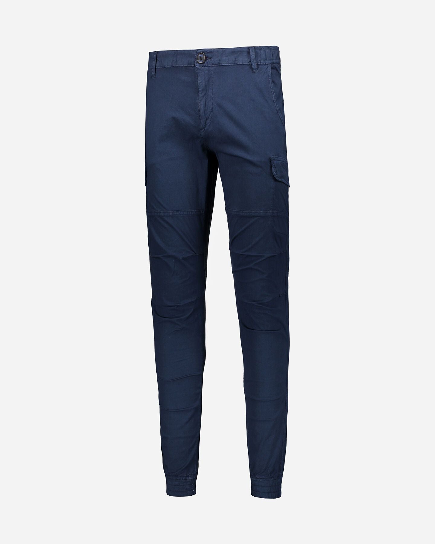 Chic Blue Cargo Pants with Elastic Hems