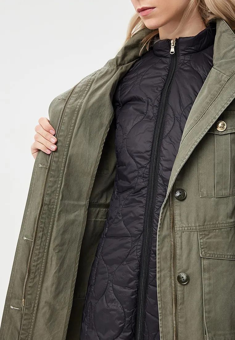 Chic Green Multipocket Women's Windbreaker