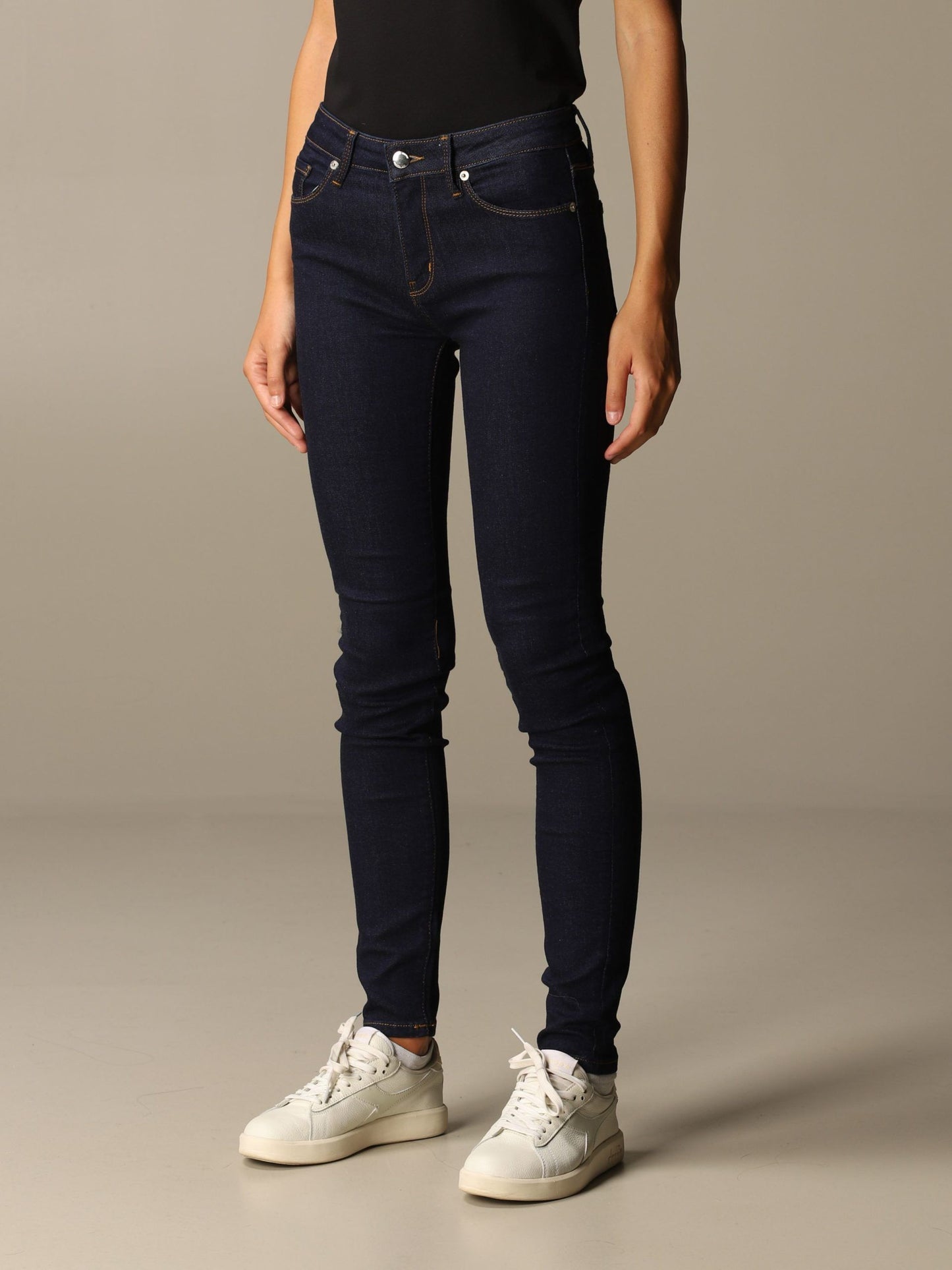Chic Blue Slim Fit Denim with Logo Detail