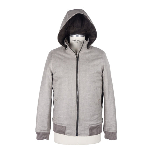 Elegant Beige Padded Wool-Cashmere Jacket
