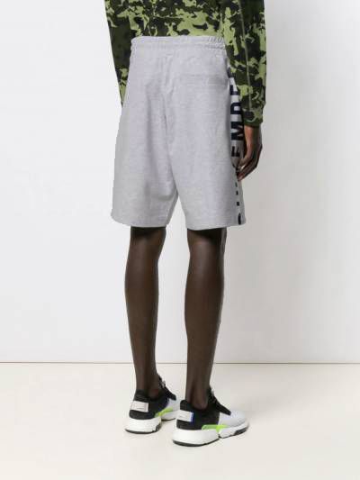 Chic Gray Bermuda Shorts with Unique Rubber Prints