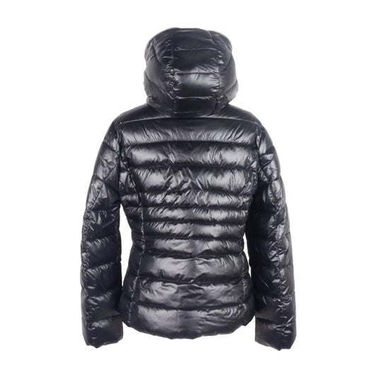 Sleek Black Short Down Jacket with Hood