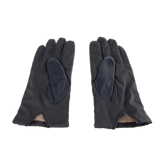 Elegant Blue Men's Gloves Lambskin Blend