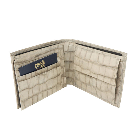 Python-Effect Calfskin Men's Wallet with Coin Purse