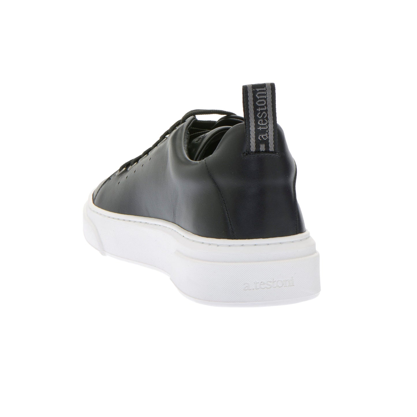 Elegant Black Calfskin Men's Sneakers