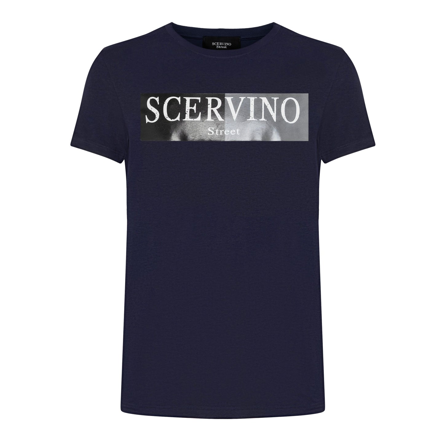 Chic Blue Logo Tee - Italian Crafted Elegance