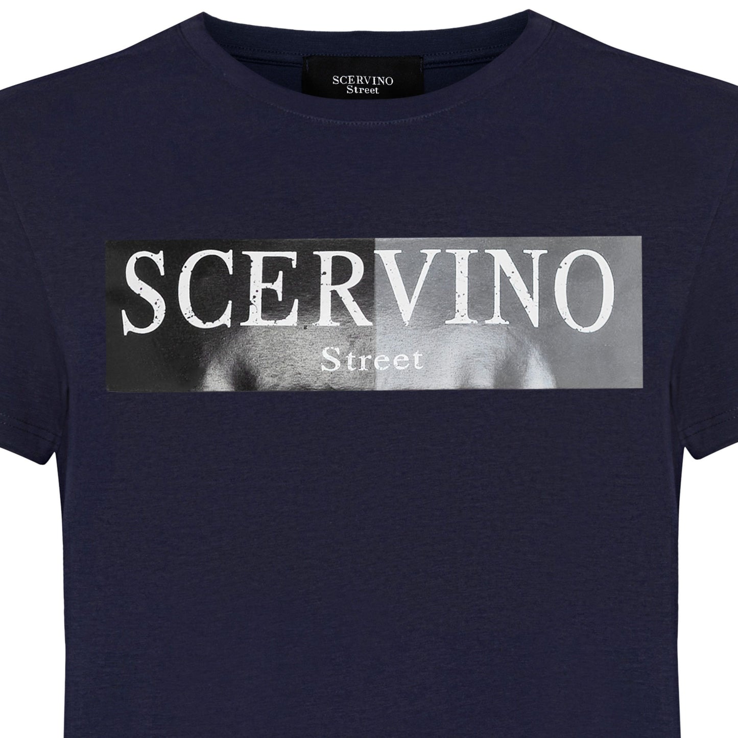 Chic Blue Logo Tee - Italian Crafted Elegance