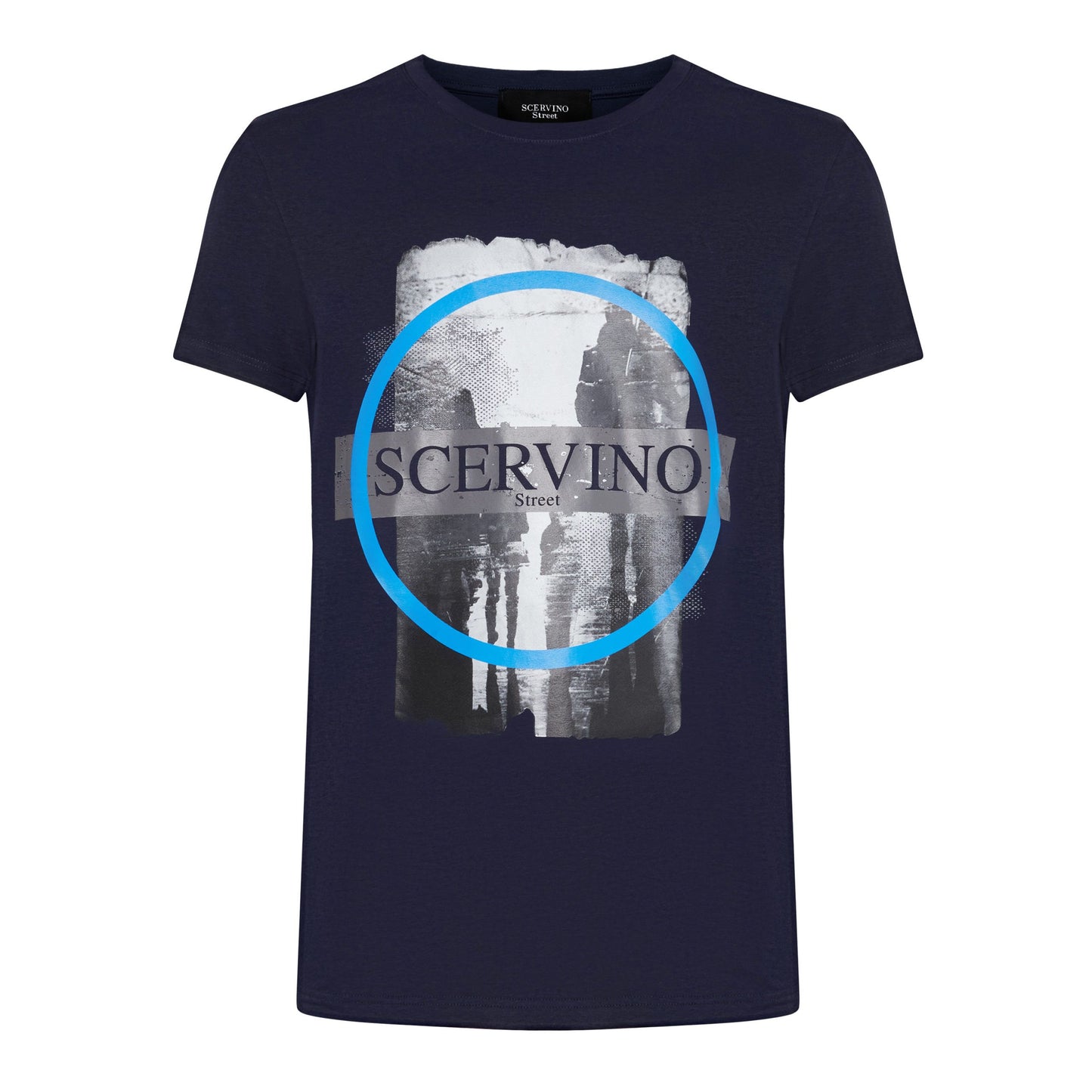 Elegant Blue Cotton Blend T-Shirt with Logo Print