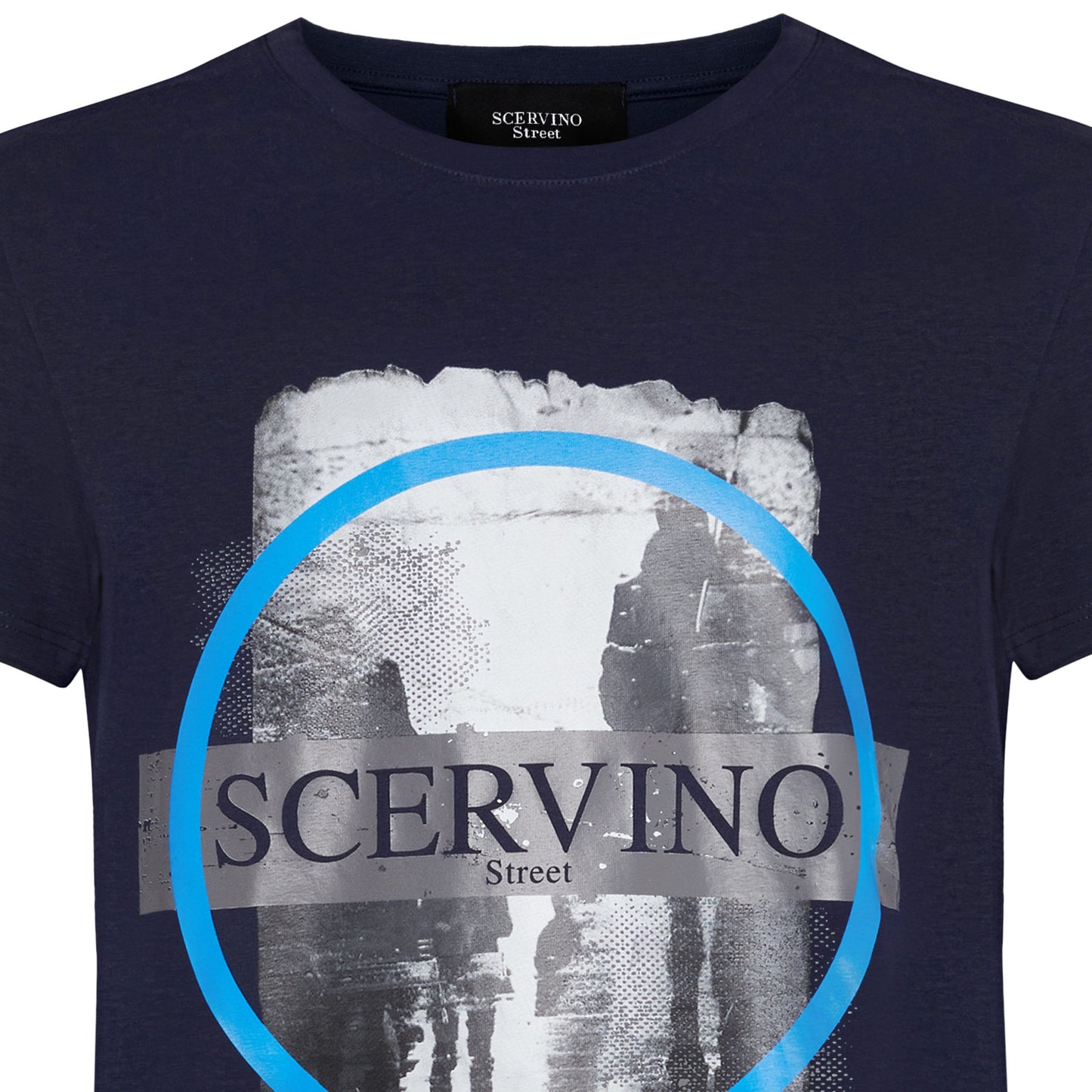 Elegant Blue Cotton Blend T-Shirt with Logo Print