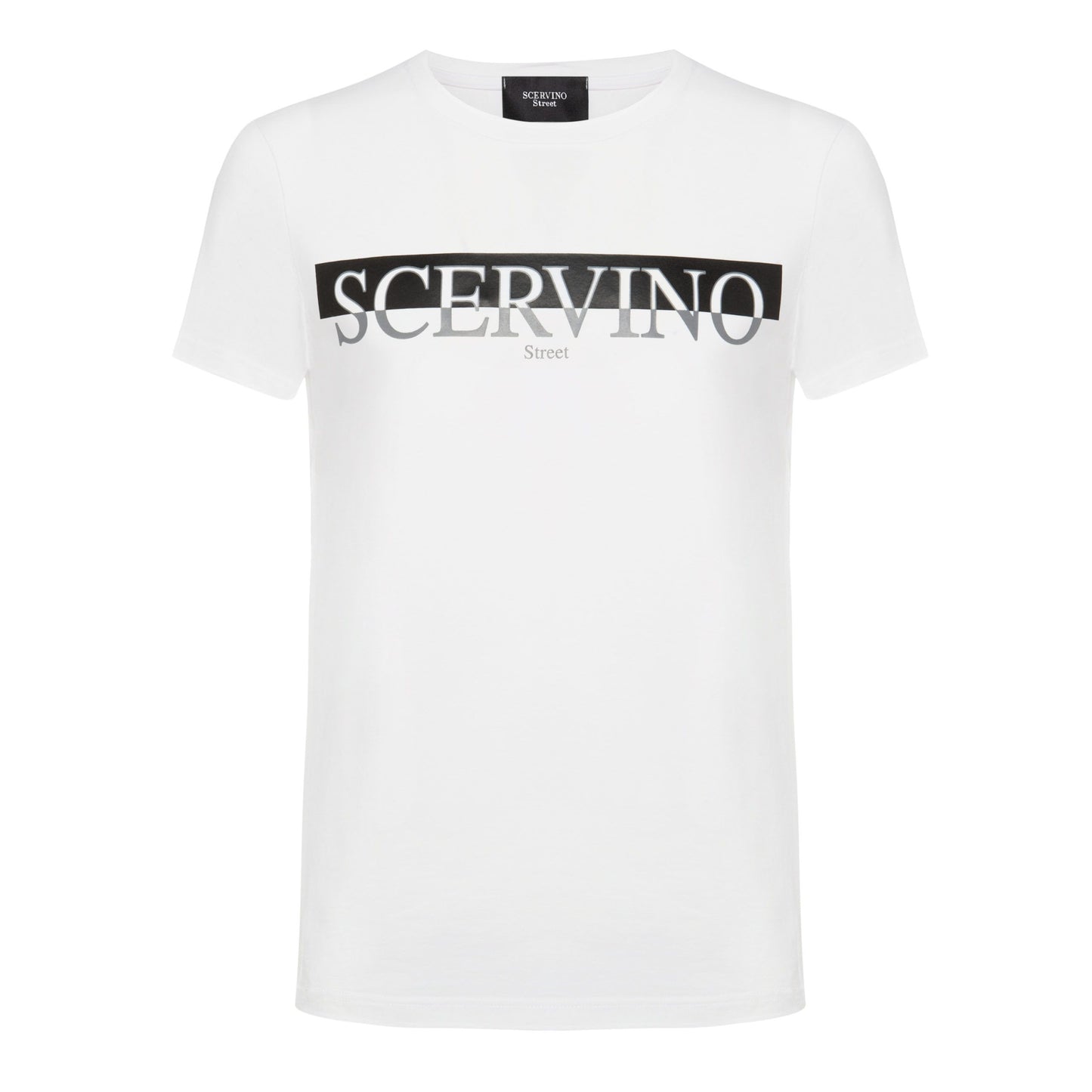 Elegant White Cotton Logo Tee - Italian Craftsmanship